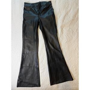 American Eagle Stretch Women’s 2 Black Faux Leather Mid Rise Bootcut Flare pants
